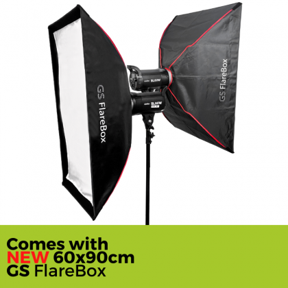 Godox SL60W SL60 Version 2 New Model 2 Light Kit with 60x90cm Softbox & 2.6m Basic Stand