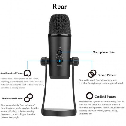 BOYA BY-PM700SP USB Mic Microphone Stereo Condenser PC Mic for Vocals Podcast Interview Computer PC IPhone Android Type C Recording