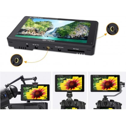 FEELWORLD LUT6S 6 Inch Touch Screen Camera Field Monitor HDR 3D LUT 2600nits for DSLR Camera with Waveform VectorScope