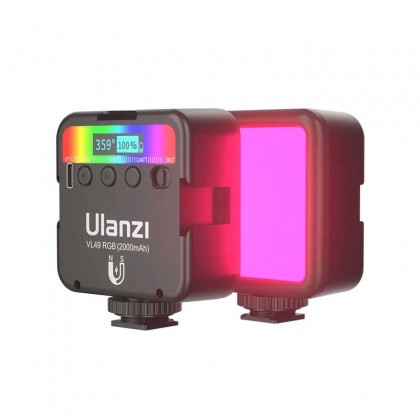 Ulanzi VL49 Mini RGB LED Video Light 2000mAh Portable Pocket Photographic Lighting Vlog Fill Light Smartphone DSLR SLR Lamp