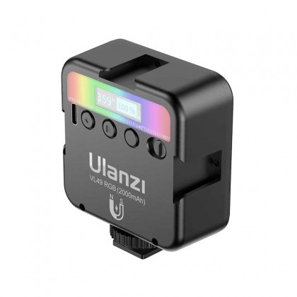 Ulanzi VL49 Mini RGB LED Video Light 2000mAh Portable Pocket Photographic Lighting Vlog Fill Light Smartphone DSLR SLR Lamp