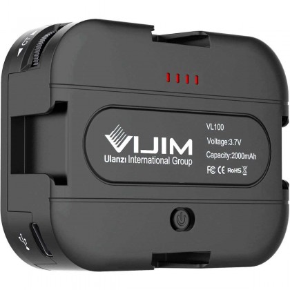 VIJIM VL100C LED Video Light 3200K-6500K 170° Adjustable Angle Ballhead 3 cold Shoe Vlog Fill Light Built-in 2000mAh Battery
